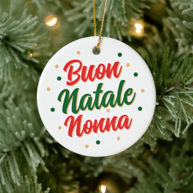 Personalized Buon Natale Nonna  Ceramic Tree Decoration (Tree)