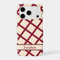 Personalized Burgundy Cream Lattice Elegant Chic