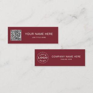 Personalized Burgundy Mini Calling Card Design
