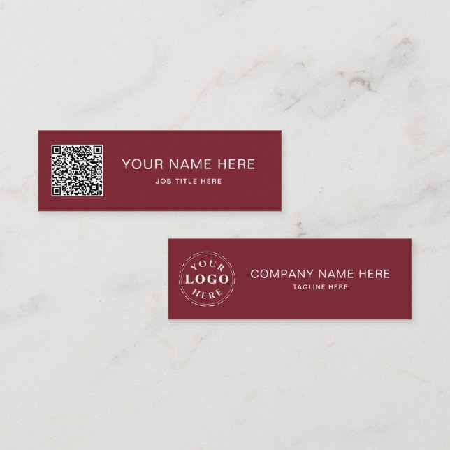 Personalized Burgundy Mini Calling Card Design (Front/Back)