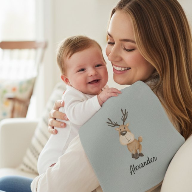 Personalized Burp Cloth with Moose (Creator Uploaded)