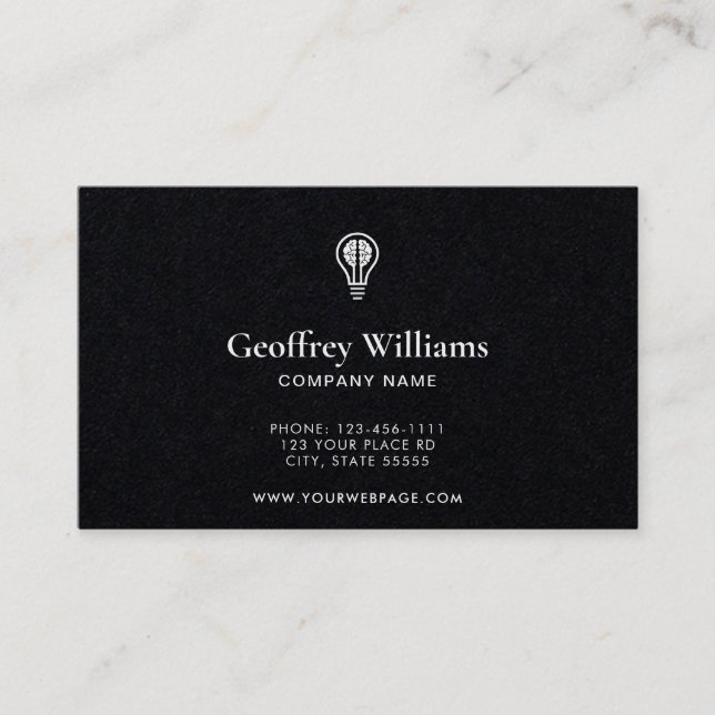 PERSONALIZED BUSINESS CARD DARK MINIMALIST STYLE (Front)