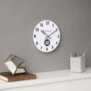 Personalized Business Logo and Text Round Clock