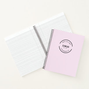 Personalized Business logo Branding Website pink Notebook