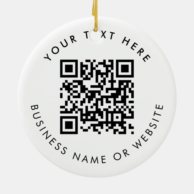 Personalized Business Logo Text QR Code Christmas Ceramic Tree Decoration (Back)