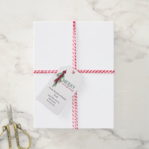 Personalized Business Merry Christmas Gift Tag