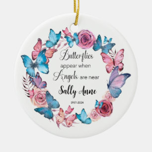 Personalized Butterflies Appear When Angels Are Ceramic Tree Decoration