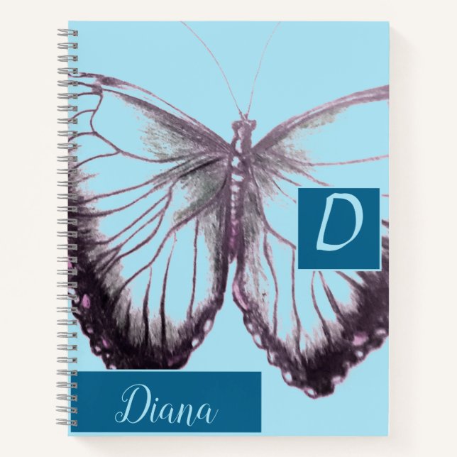 Personalized by Name Butterfly Notebook (Front)