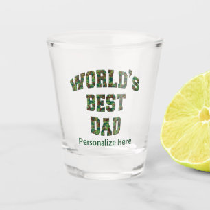 Personalized Camo World's Best Dad Shot Glass