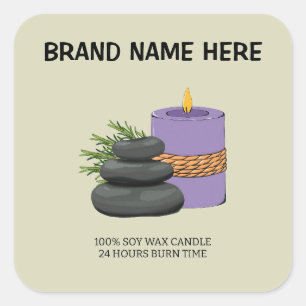 Personalized Candle Label Custom Brand Name Here