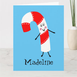 Personalized Candy Cane Christmas Card