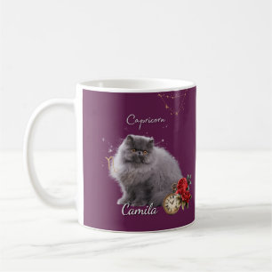 Personalized Capricorn Cat Mug with Name