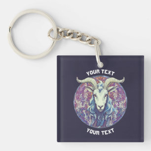 PERSONALIZED CAPRICORN ZODIAC SIGN  KEY RING