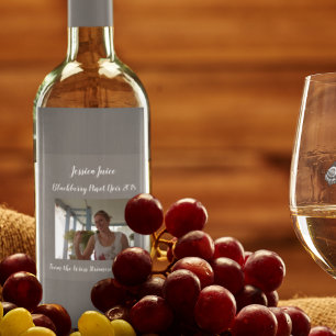 Personalized Casual Dark Gray    Photo   Wine Label