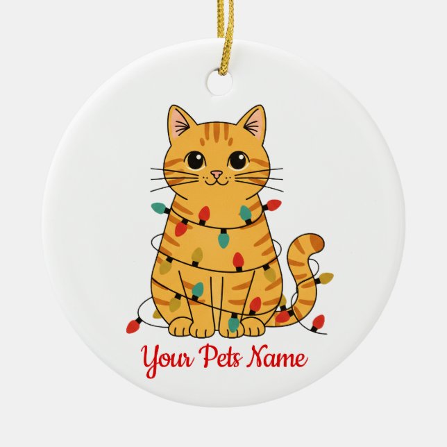 Personalized Cat Christmas Ornament (Front)