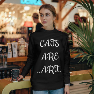Personalized Cat Funny Modern Cozy Custom Black Sweatshirt