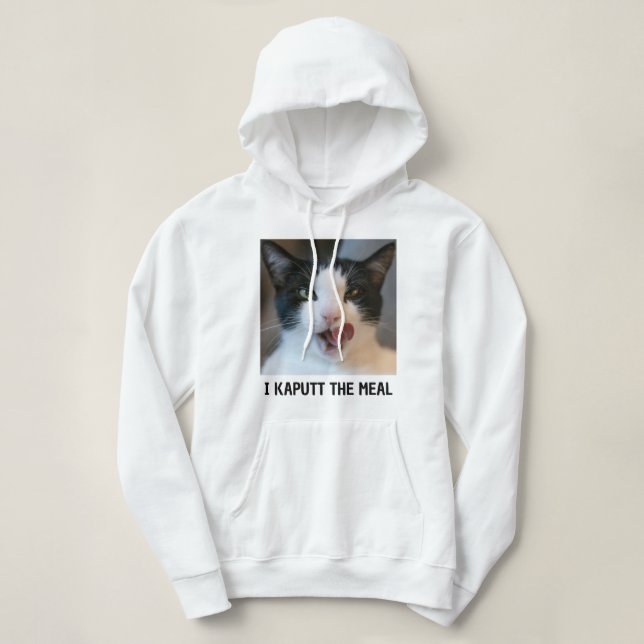 Personalized Cat Lover Black and White Pet Photo Hoodie (Design Front)