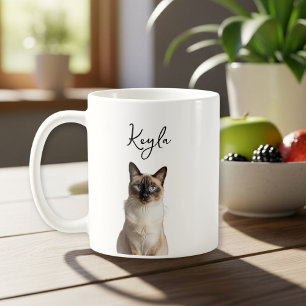 Personalized cat mom mug, cat photography coffee mug