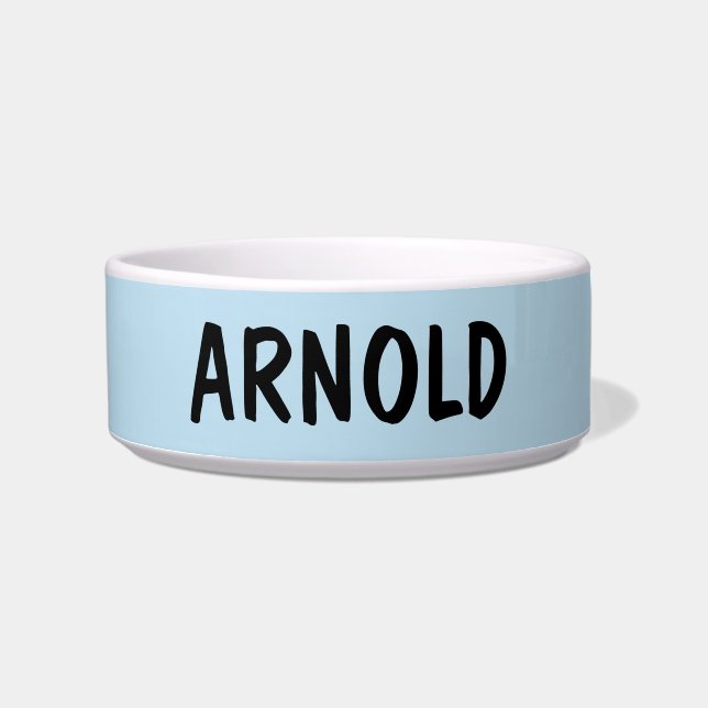 PERSONALIZED CAT OR DOG BOWL BLUE (Front)