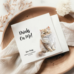Personalized Cat Wedding Napkin