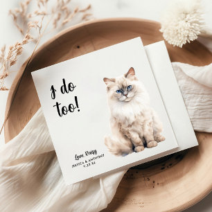 Personalized Cat Wedding Napkin