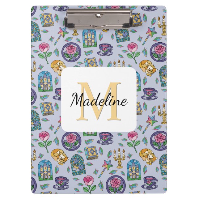 Personalized Cats Beauty and the Beast Book Girl Clipboard (Front)