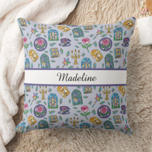 Personalized Cats Beauty and the Beast Book Girl Cushion