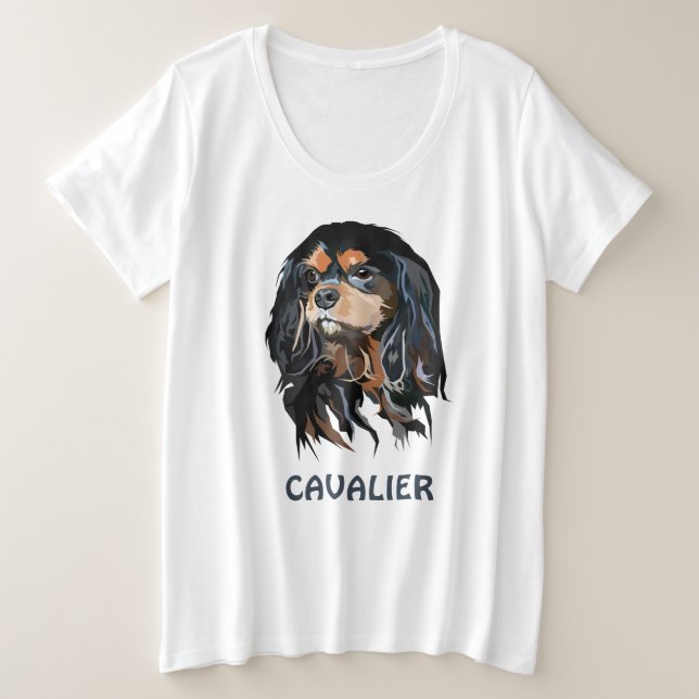 Personalized Cavalier King Charles Spaniel Plus Size T-Shirt (Design Front)