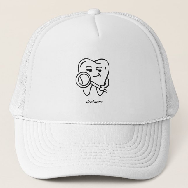 Personalized Cavity Explorer Funny Dentist & Hygie Trucker Hat (Front)