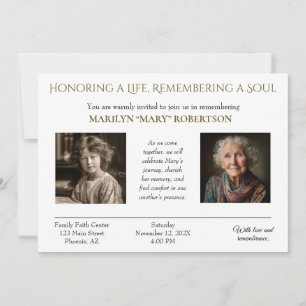 Personalized Celebration of Life Invitation