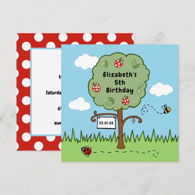 Personalized Celebration Tree Kid's Birthday Party (Front/Back)