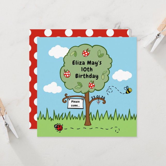 Personalized Celebration Tree Kid's Birthday Party (Front/Back In Situ)