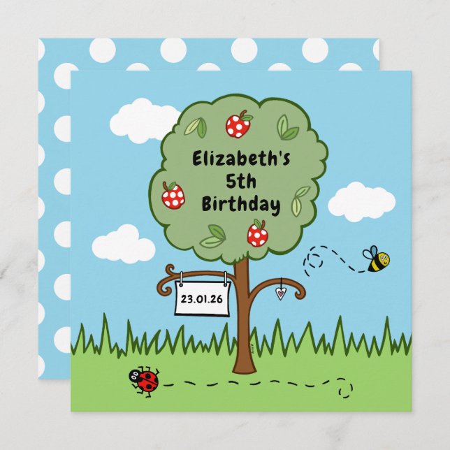 Personalized Celebration Tree Kid's Birthday Party (Front/Back)