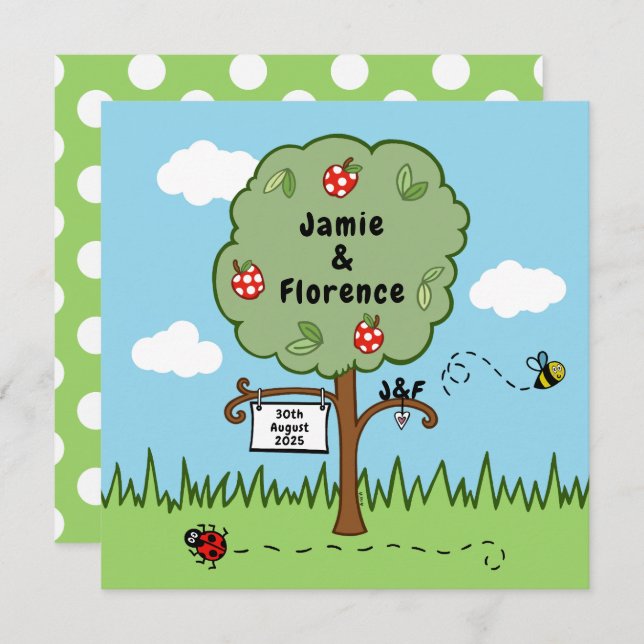 Personalized Celebration Tree Wedding Invitation (Front/Back)