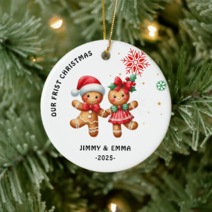 Personalized Ceramic Ornament, Our First Christmas Tree Decoration