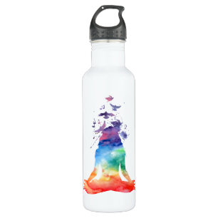 PERSONALIZED CHAKRA LOTUS YOGA WATER BOTTLE