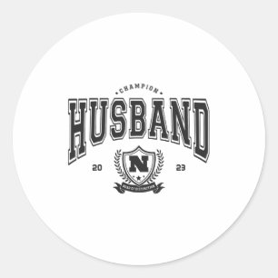 Personalized Champion Husband Funny Mens Gift T Sh Classic Round Sticker