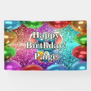 Personalized character birthday banner