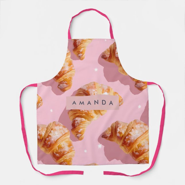 Personalized Charming Croissant Delight Apron (Front)