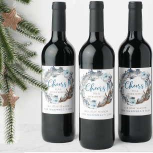 Personalized Cheers, Christmas/New Year Wine Label