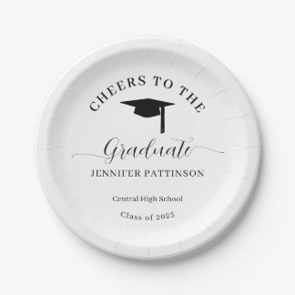 Personalized Cheers Graduate Graduation Paper Plate