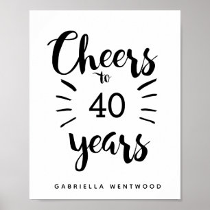 Personalized Cheers to 40 Years Poster