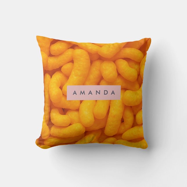 Personalized Cheesy Puff Snack Pattern Cushion (Front)