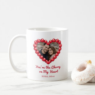 Personalized Cherry Heart Photo  Coffee Mug