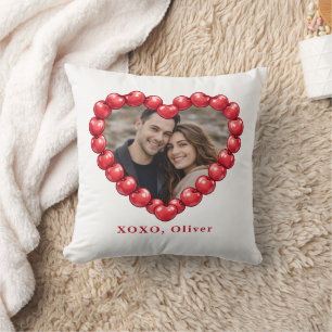 Personalized Cherry Heart Photo Cushion