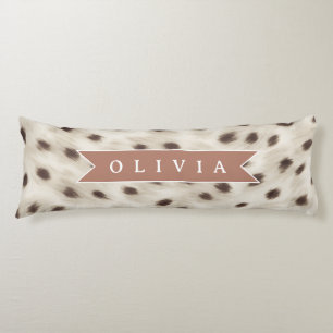 Personalized Chic Neutral Leopard Animal Print Body Cushion