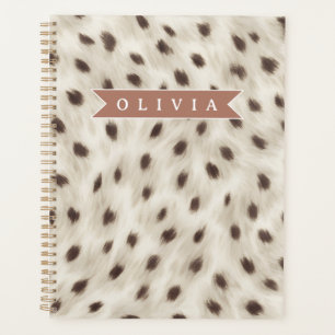 Personalized Chic Neutral Leopard Animal Print Planner