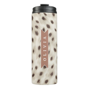 Personalized Chic Neutral Leopard Animal Print Thermal Tumbler