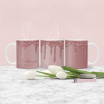 Personalized Chic Rose Gold Sparkle Glitter Drips Coffee Mug<br><div class="desc">Personalized Chic Rose Gold Sparkle Glitter Drips Mug. You're dripping with luxury and you should show it off! Easy to customize with your own name and details.</div>