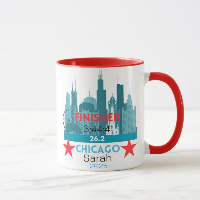 Personalized Chicago Marathon 2025 Gift For Runner Mug (Right)